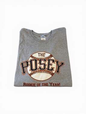 Vintage San Francisco Giants Buster Posey Rookie of the Year T-Shirt XL Gray